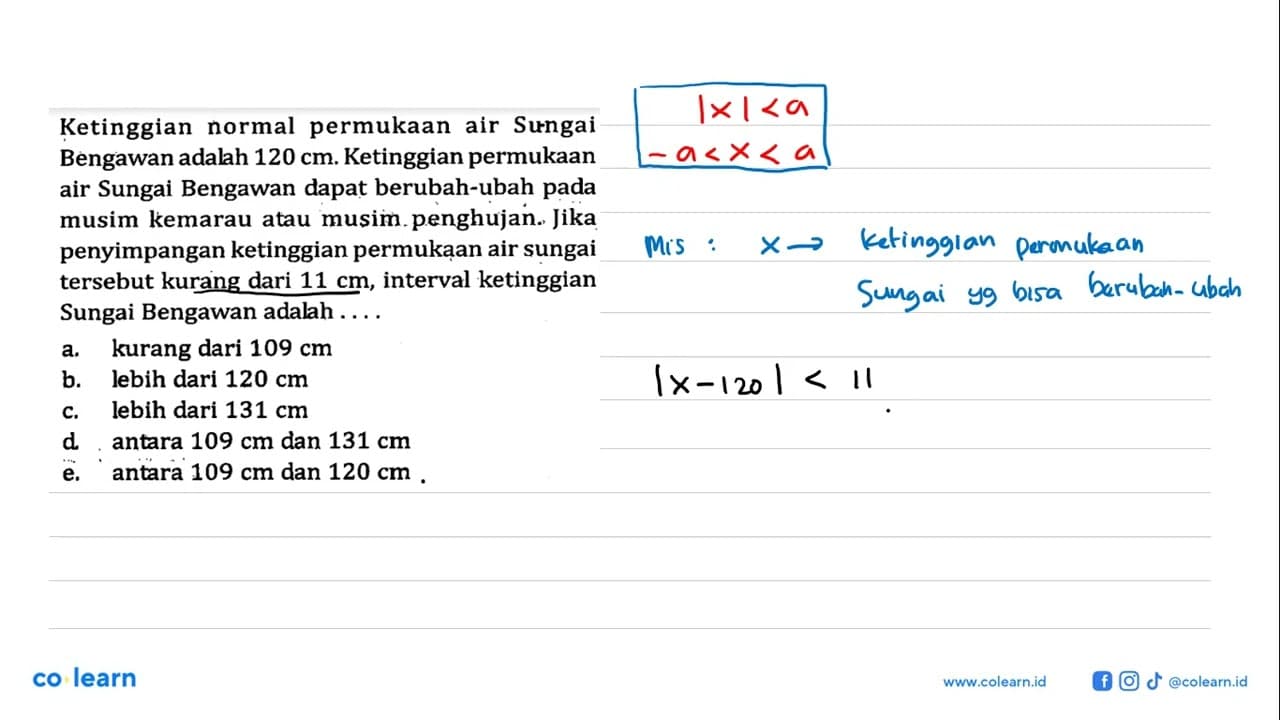 Ketinggian normal permukaan air Sungai Bengawan adalah 120