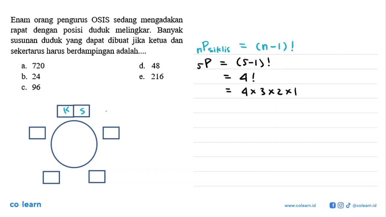 Enam orang pengurus OSIS sedang mengadakan rapat dengan