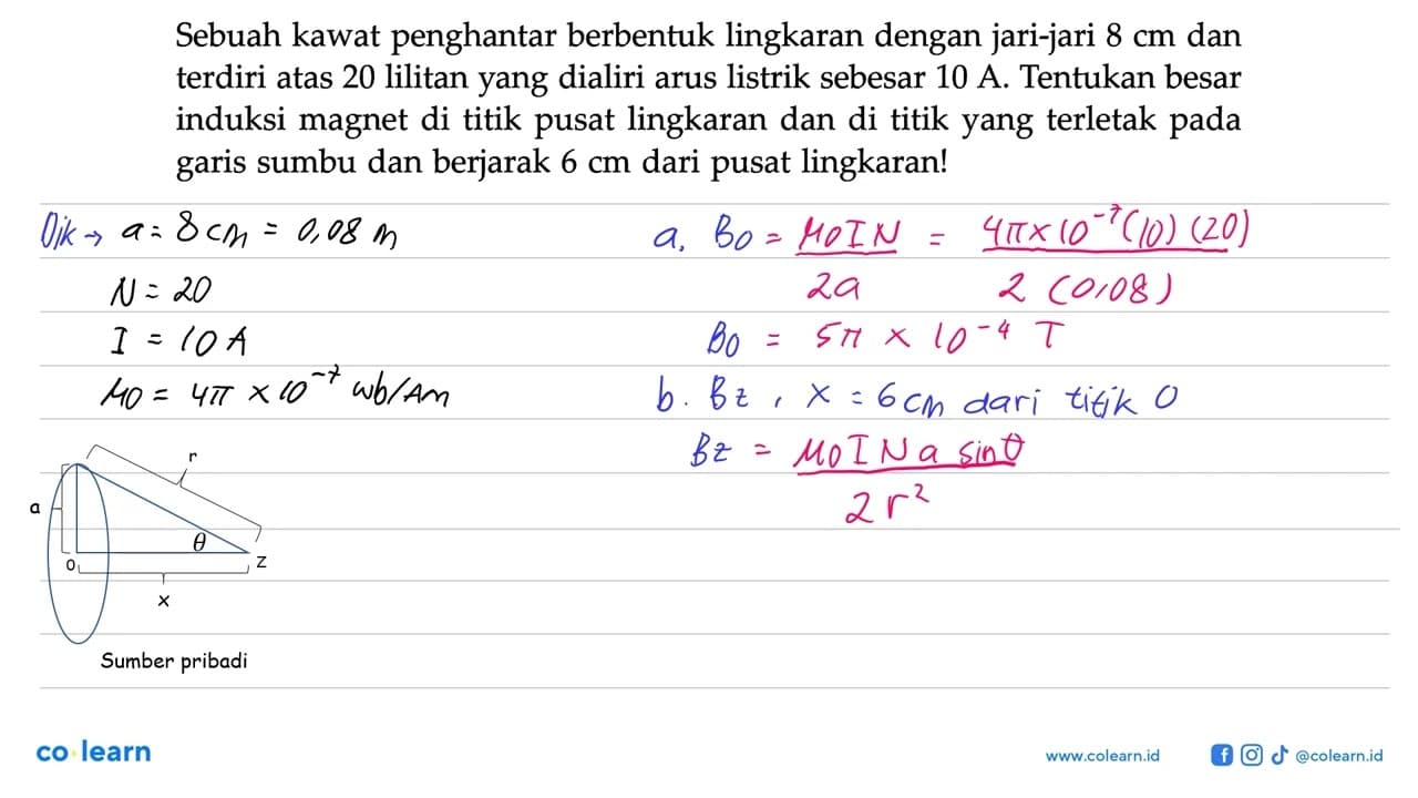 Sebuah kawat penghantar berbentuk lingkaran dengan