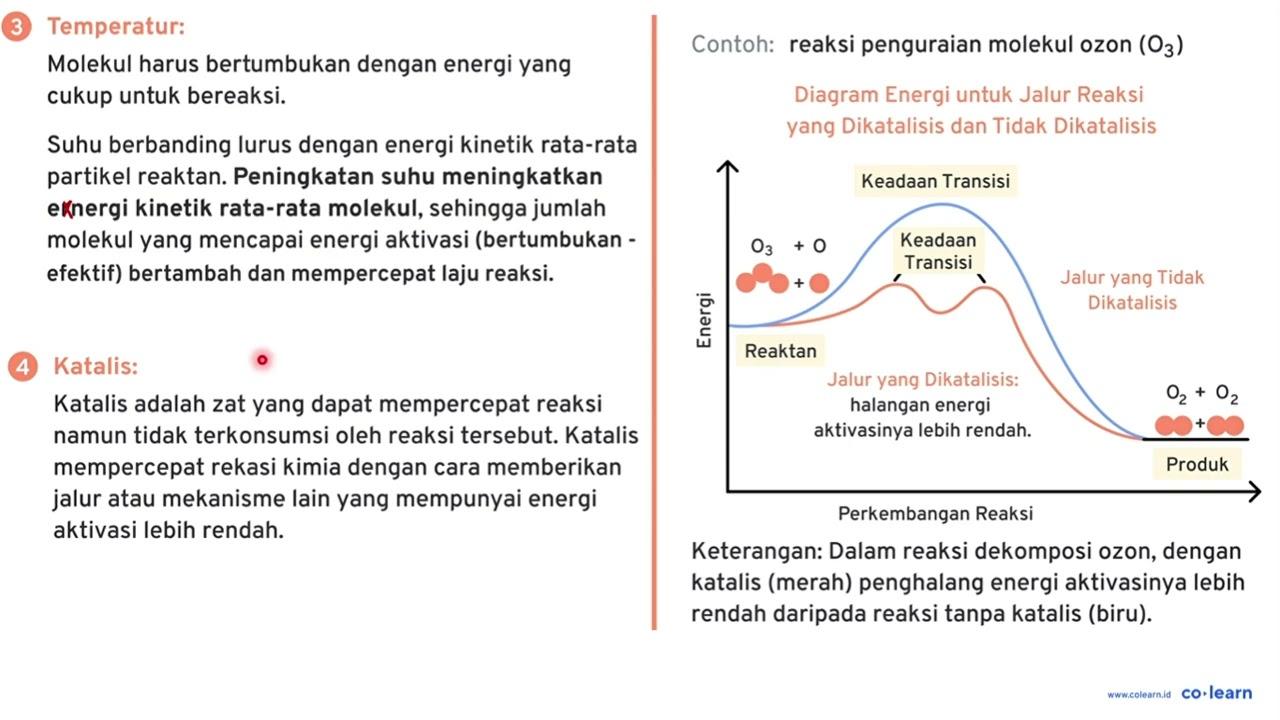 Bila suhu sistem dinaikkan 20 C , maka laju reaksinya akan