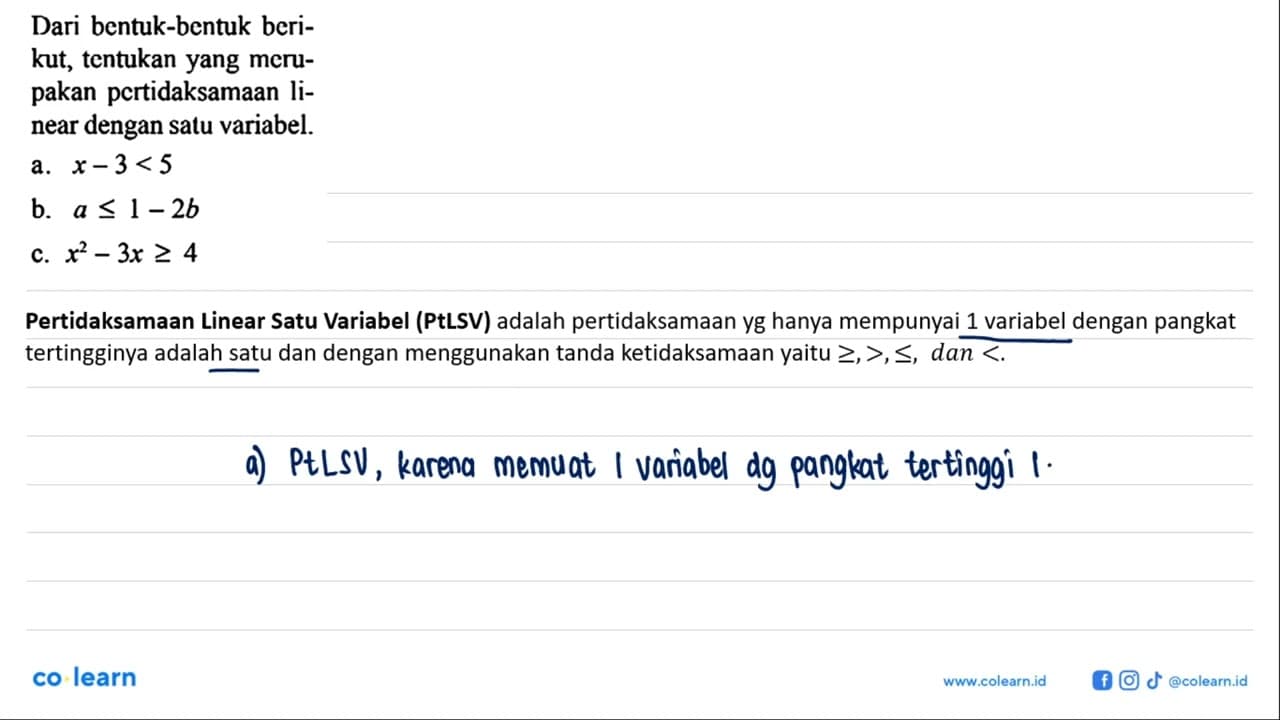 Dari bentuk-bentuk berikut, tentukan yang merupakan