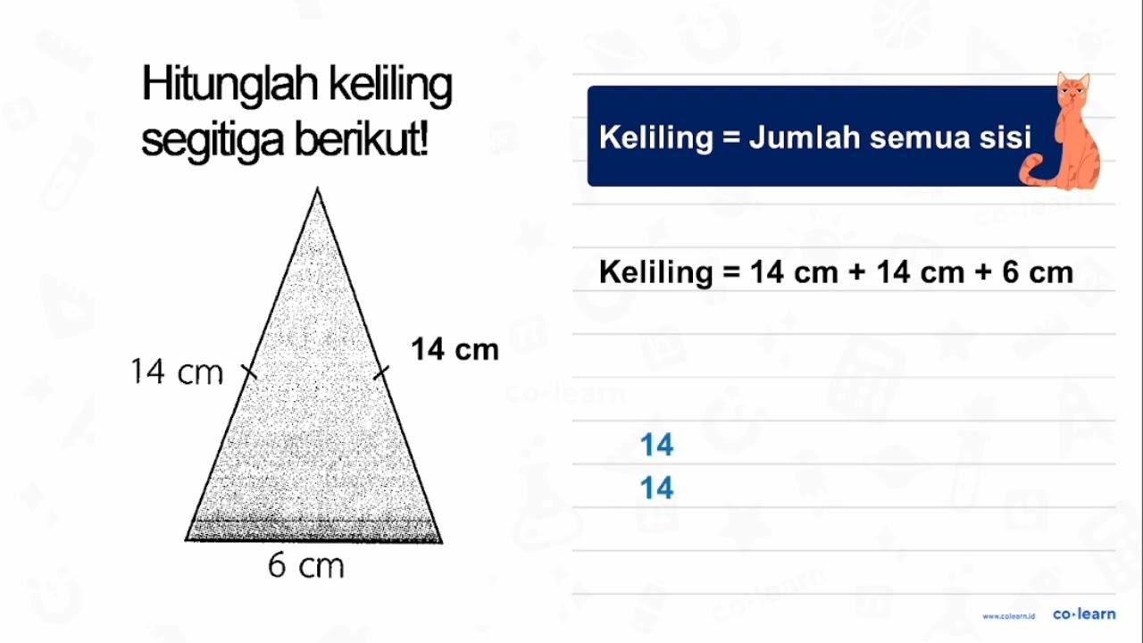 Hitunglah keliling segitiga berikut!