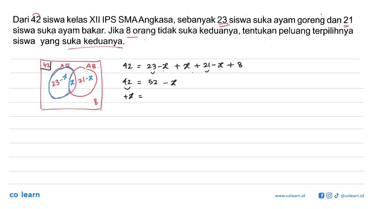 Dari 42 siswa kelas XII IPS SMA Angkasa, sebanyak 23 siswa