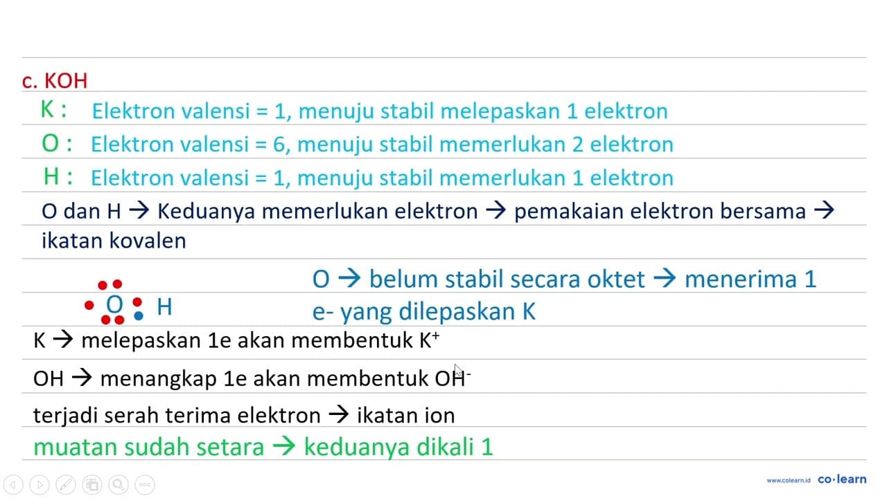 Senyawa berikut yang mempunyai ikatan kovalen dan ikatan