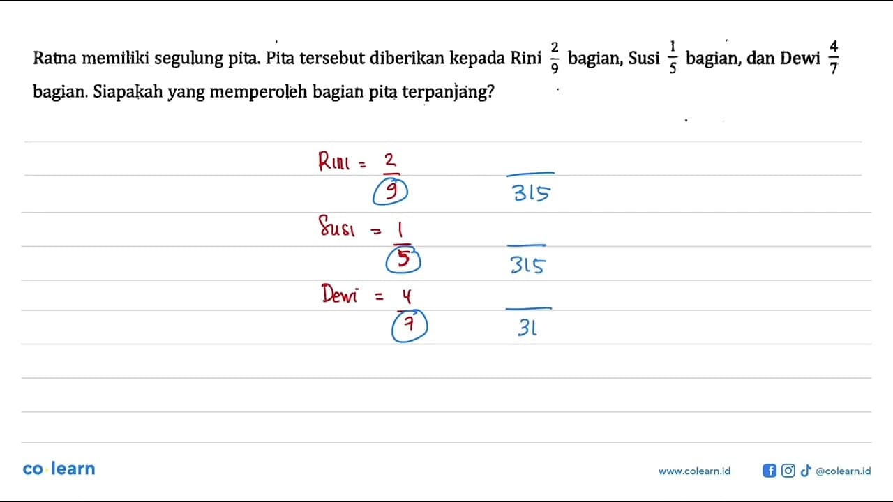 Ratna memiliki segulung pita. Pita tersebut diberikan