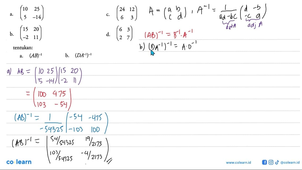 a. (10 25 5 -14) c. (24 12 6 3) b. (15 20 -2 11) d. (6 3 2