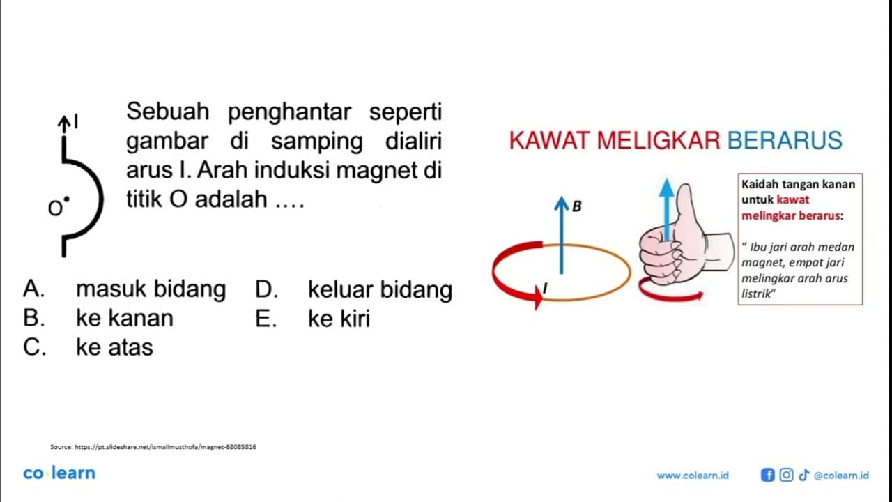 I O. Sebuah penghantar seperti gambar di samping dialiri