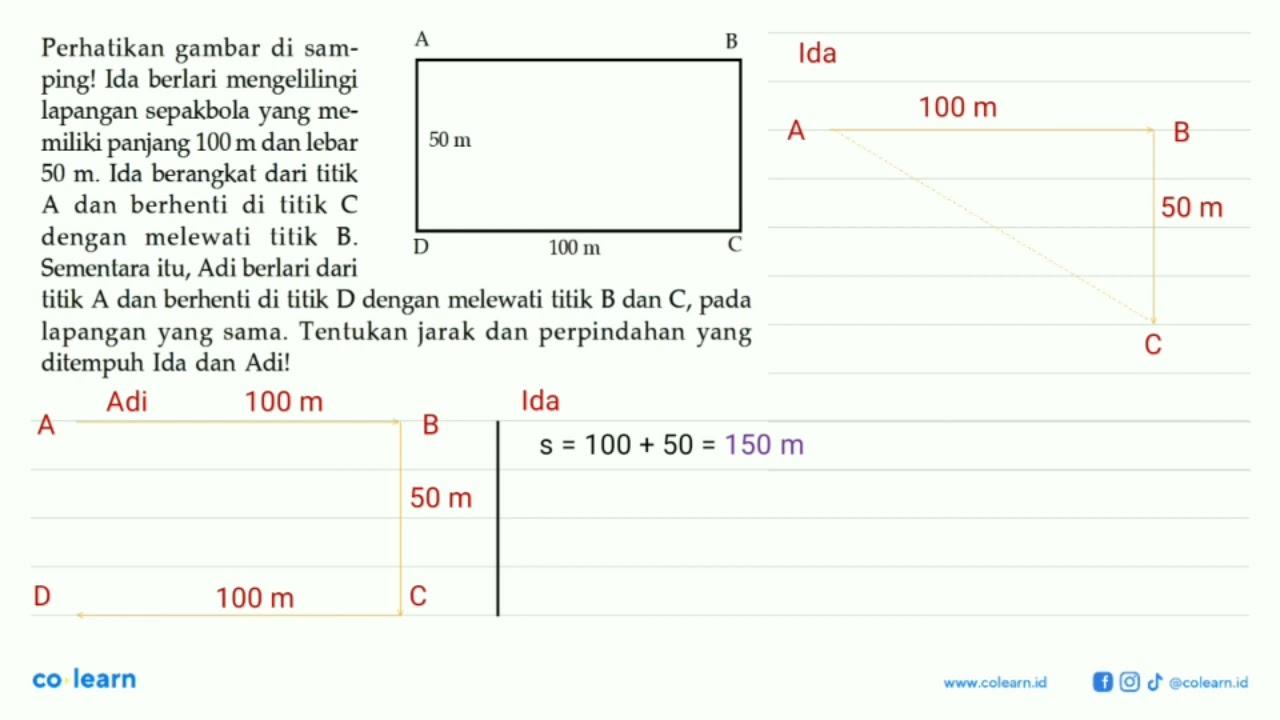 Perhatikan gambar di samping! Ida berlari mengelilingi