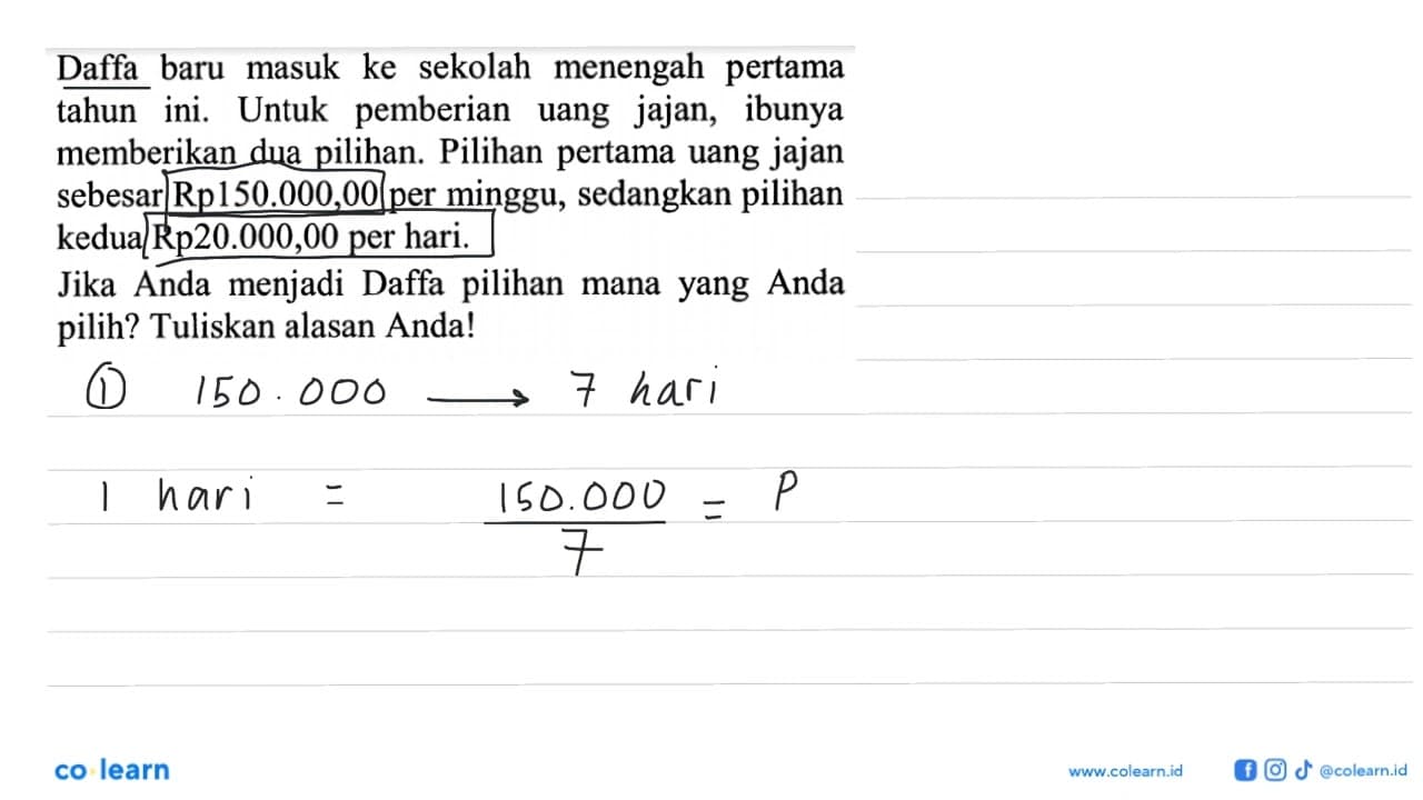 Daffa baru masuk ke sekolah menengah pertama tahun ini.