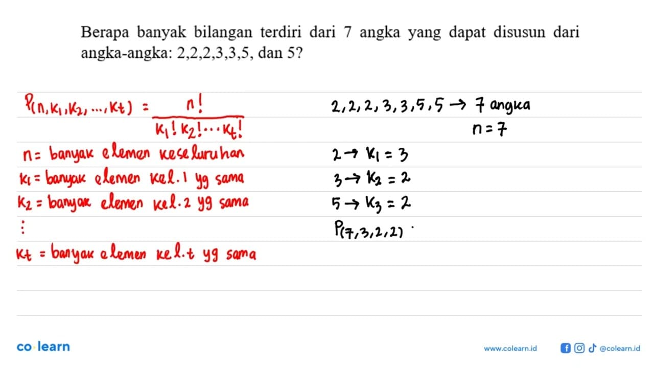 Berapa banyak bilangan terdiri dari 7 angka yang dapat