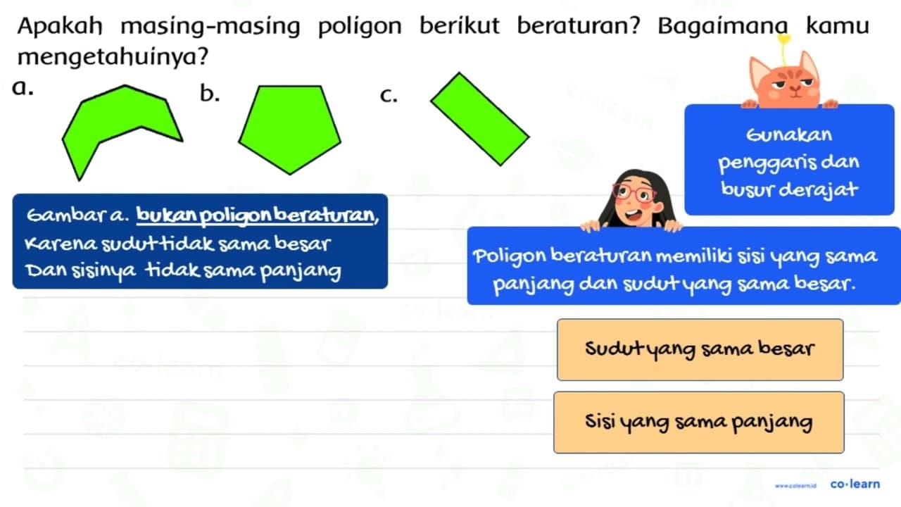 Apakah masing-masing poligon berikut beraturan? Bagaimana