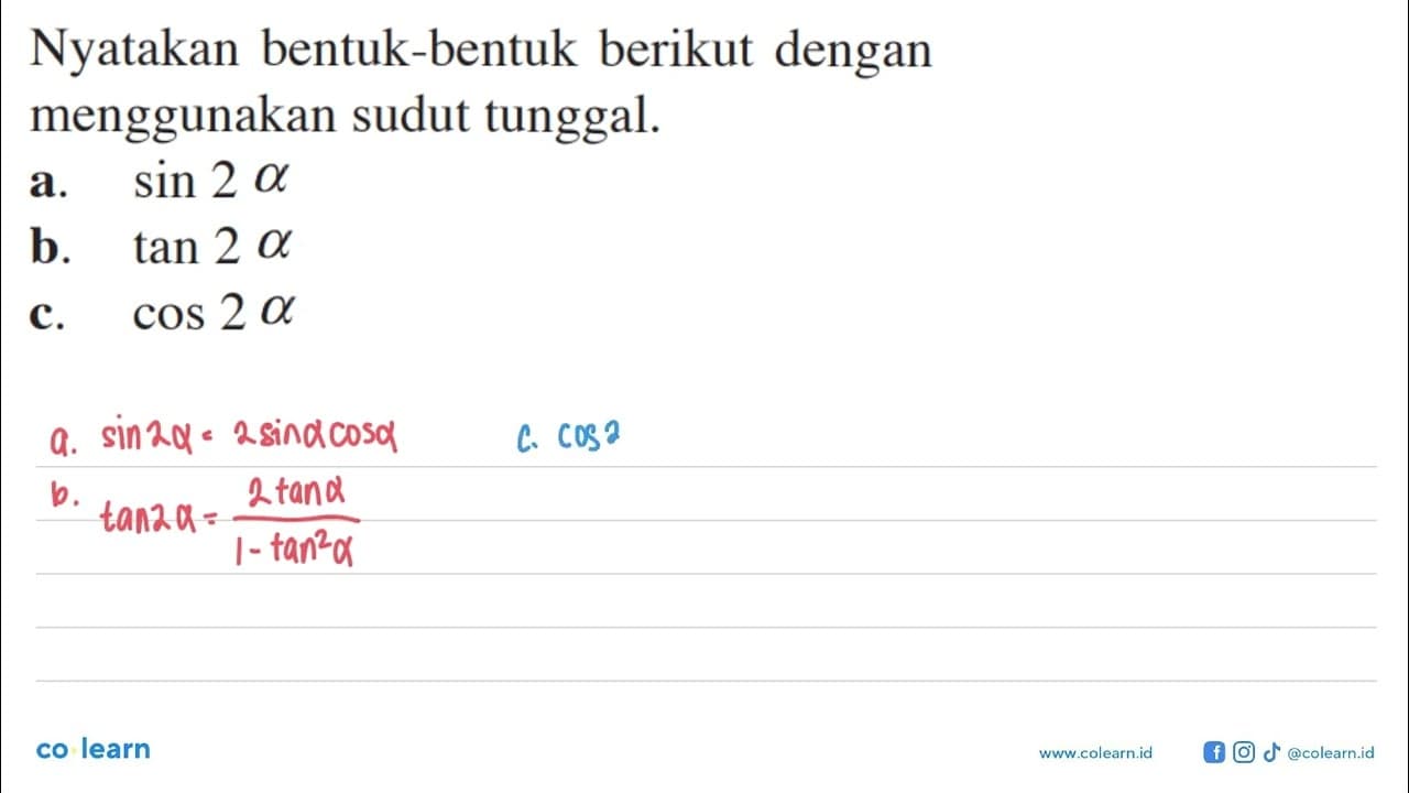 Nyatakan bentuk-bentuk berikut dengan menggunakan sudut