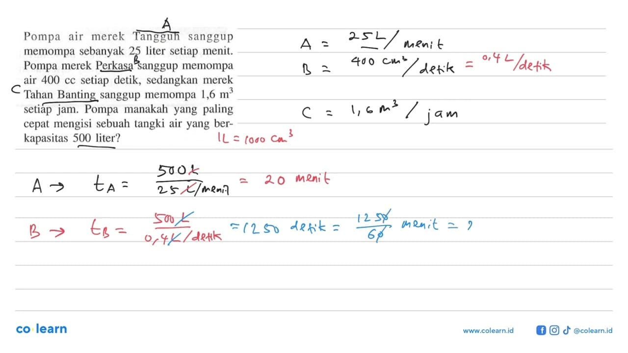 Pompa air merek Tangguh sanggup memompa sebanyak 25 liter