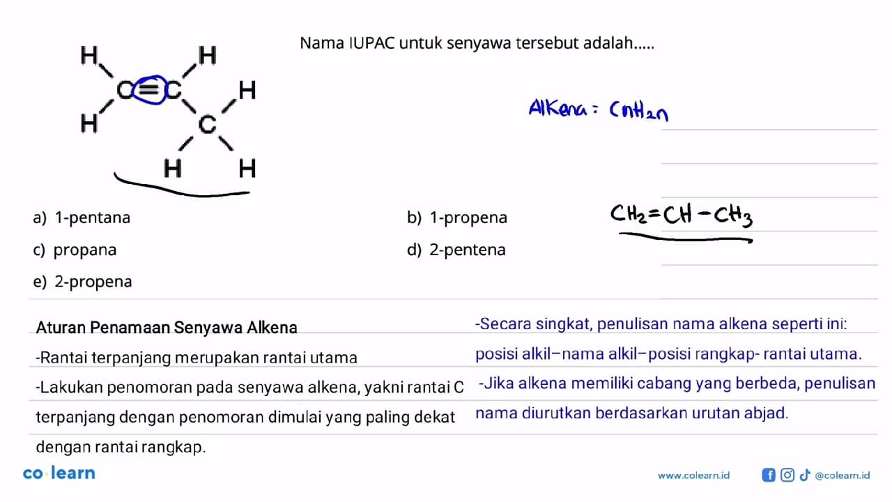 H H C=C H C H H H Nama IUPAC untuk senyawa tersebut