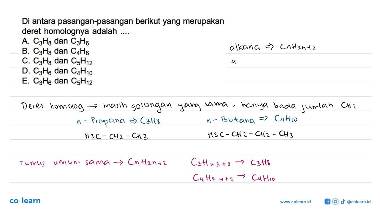 Di antara pasangan-pasangan berikut yang merupakan deret