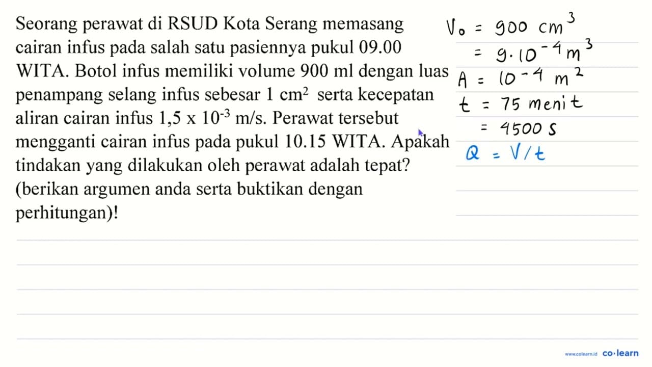 Seorang perawat di RSUD Kota Serang memasang cairan infus