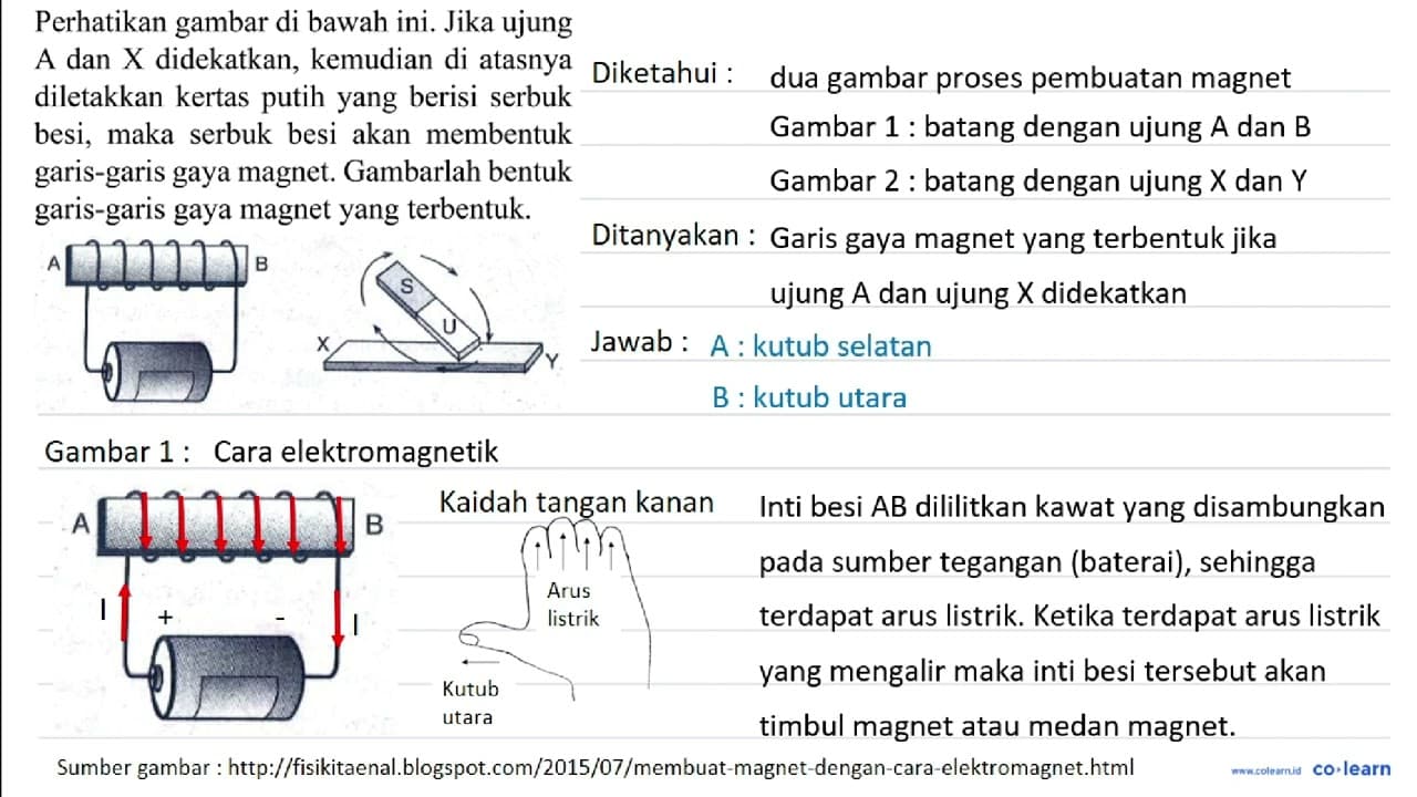 Perhatikan gambar di bawah ini. Jika ujung A dan X