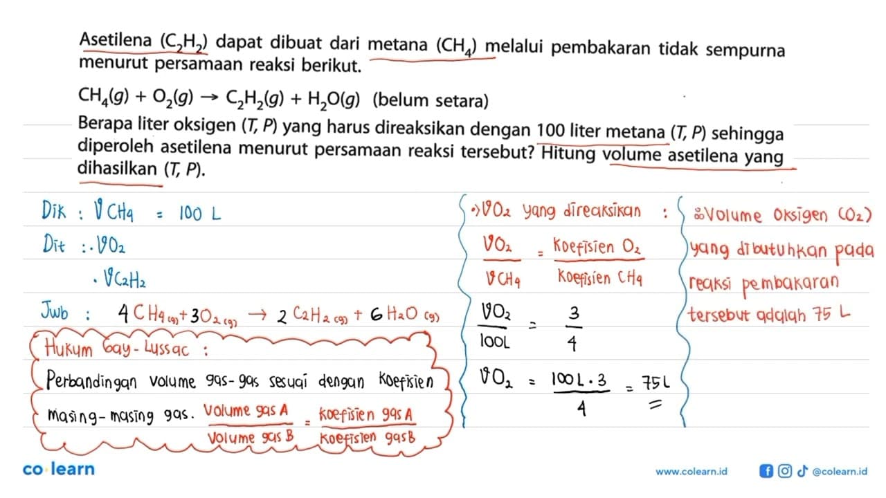 Asetilena (C2H2) dapat dibuat dari metana (CH4) melalui