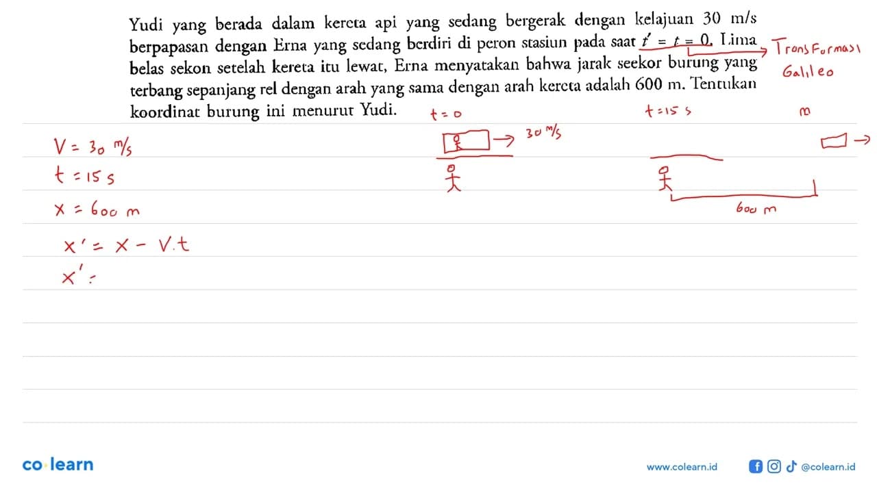 Yudi yang berada dalam kereta api yang sedang bergerak