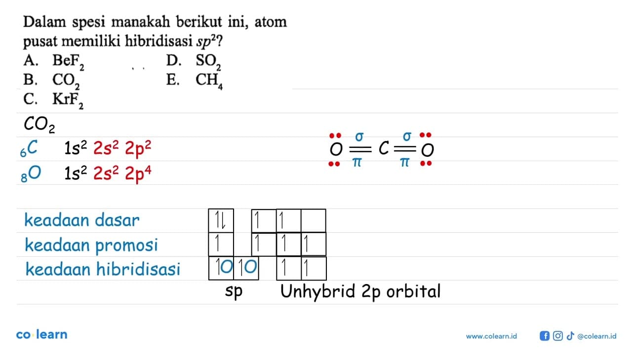 Dalam spesi manakah berikut ini, atom pusat memiliki