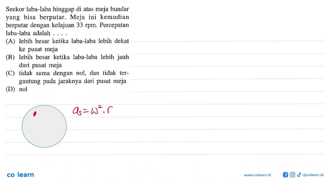 Seekor laba-laba hinggap di atas meja bundar yang bisa