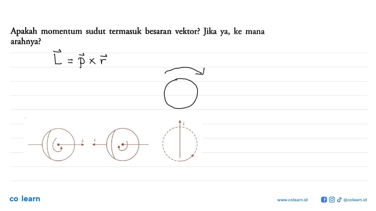 Apakah momentum sudut termasuk besaran vektor? Jika ya, ke