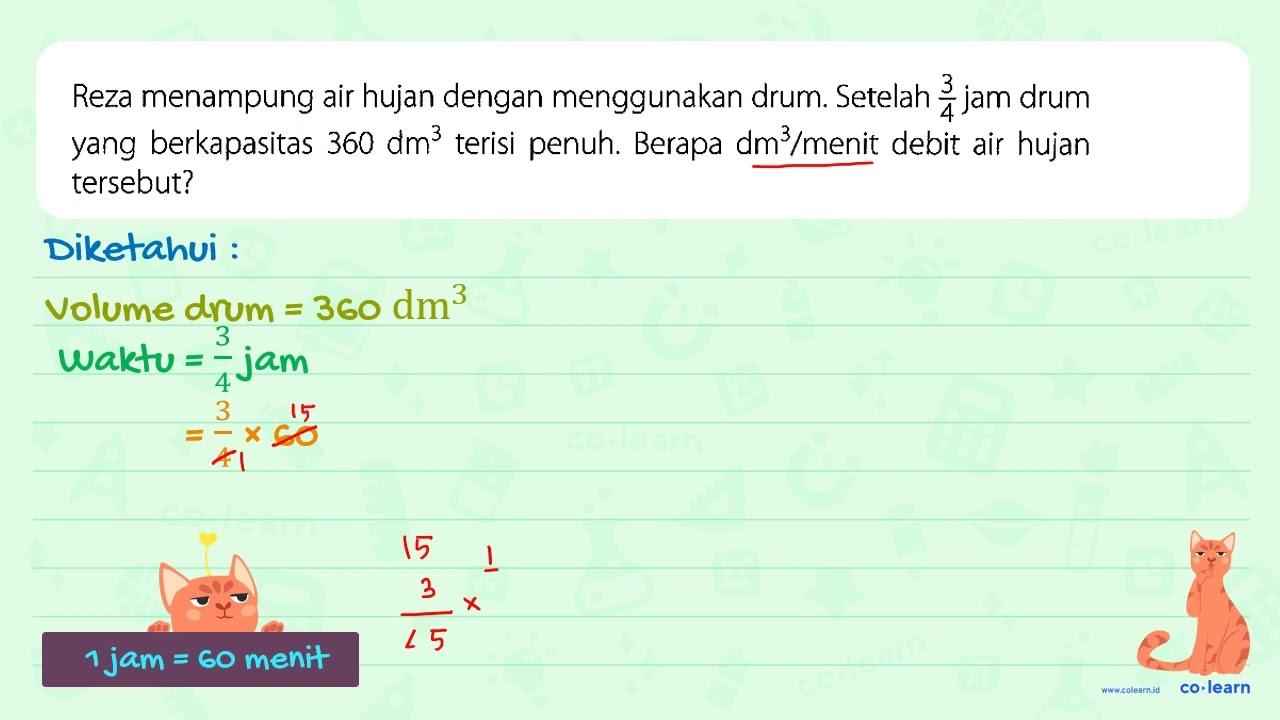 Reza menampung air hujan dengan menggunakan drum. Setelah