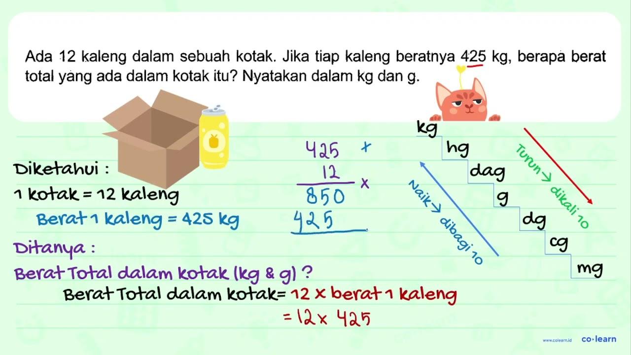 Ada 12 kaleng dalam sebuah kotak Jika tiap kaleng beratnya