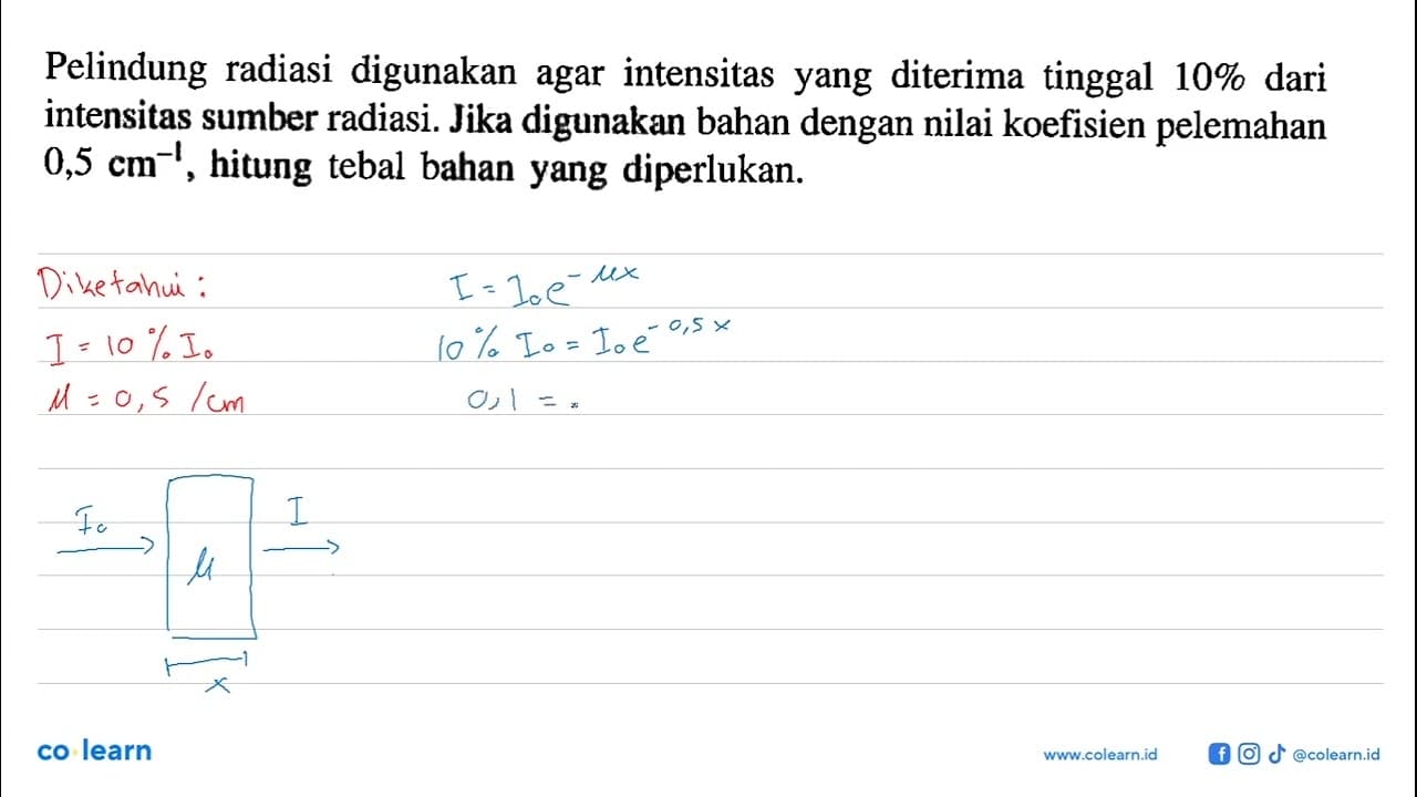 Pelindung radiasi digunakan agar intensitas yang diterima