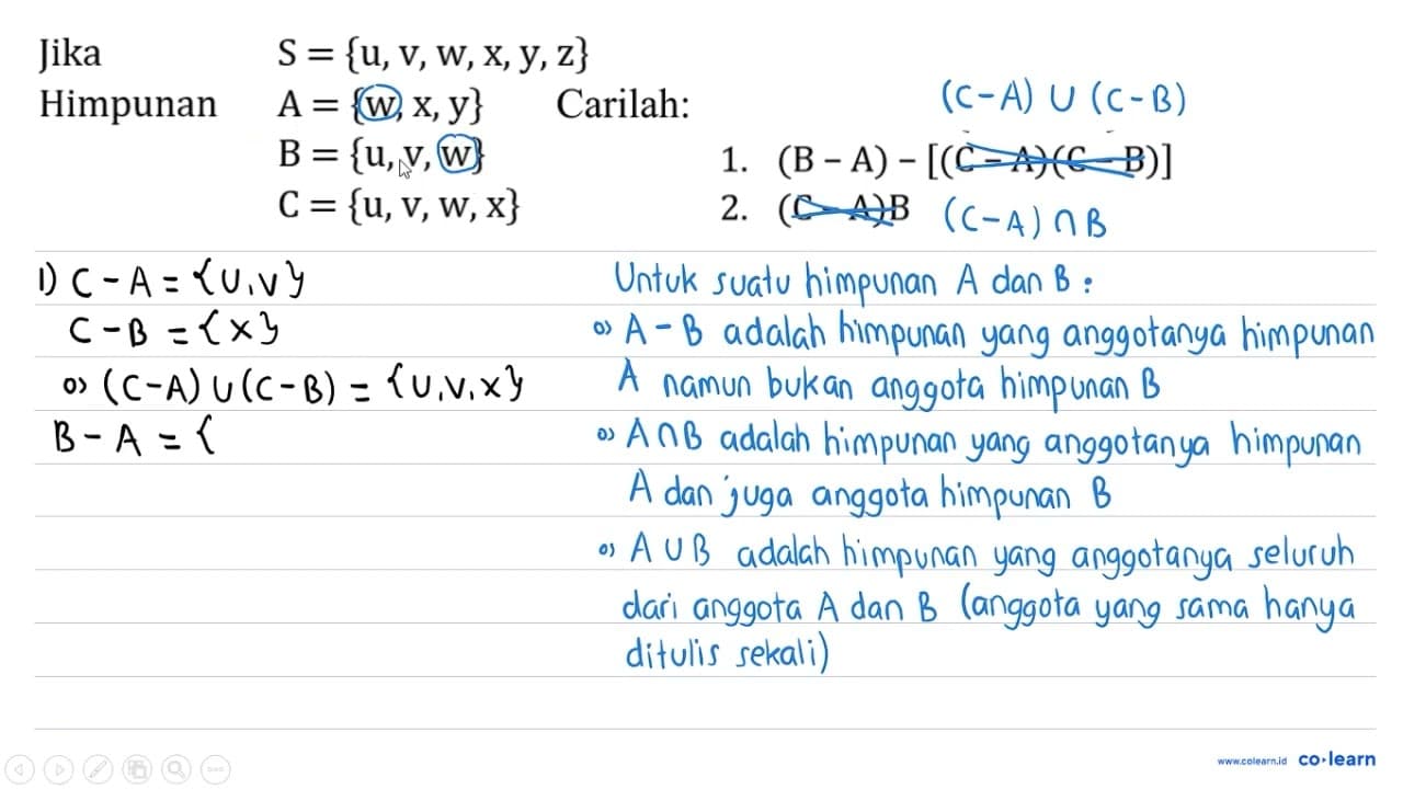 1. (B-A)-[(C-A)(C-B)] 2. (C-A) B