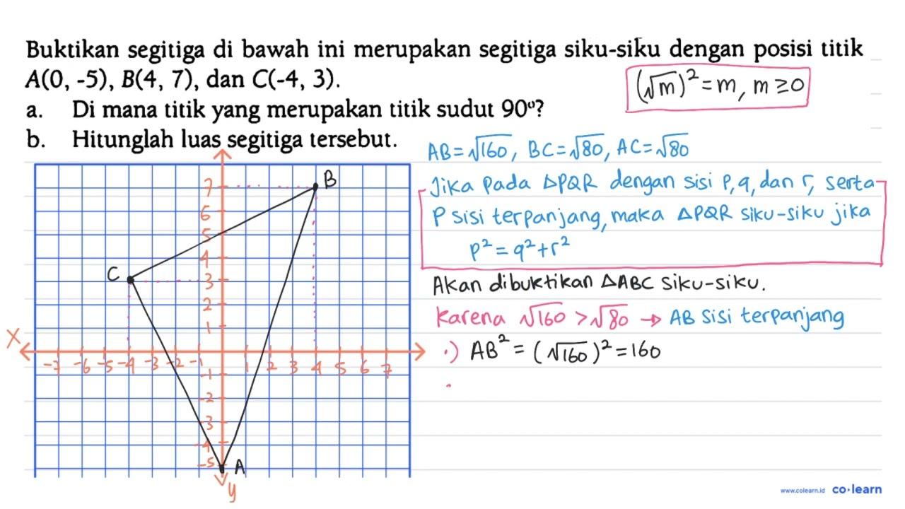 Buktikan segitiga di bawah ini merupakan segitiga siku-siku