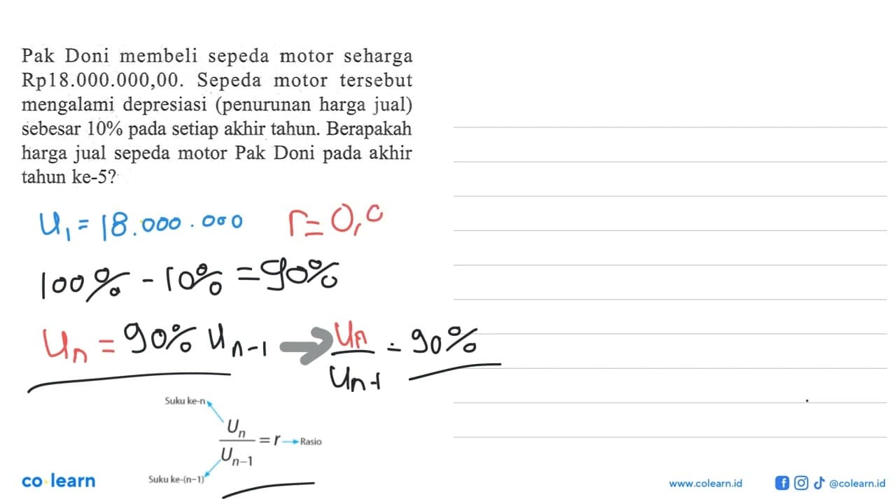 Pak Doni membeli sepeda motor seharga Rp18.000.000,00.