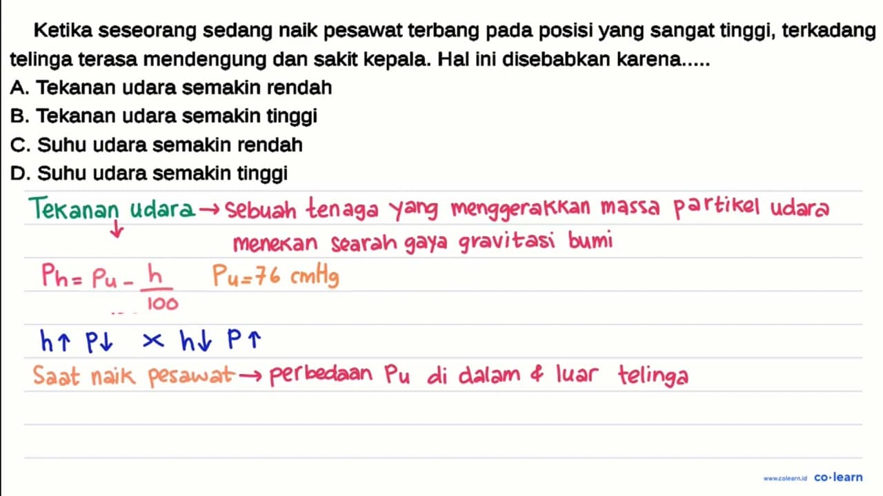 Ketika seseorang sedang naik pesawat terbang pada posisi