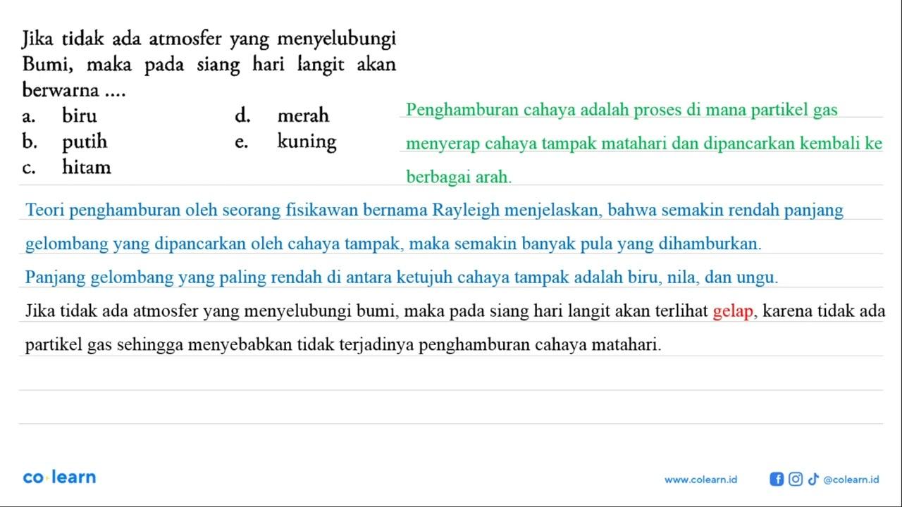 Jika tidak ada atmosfer yang menyelubungi Bumi, maka pada