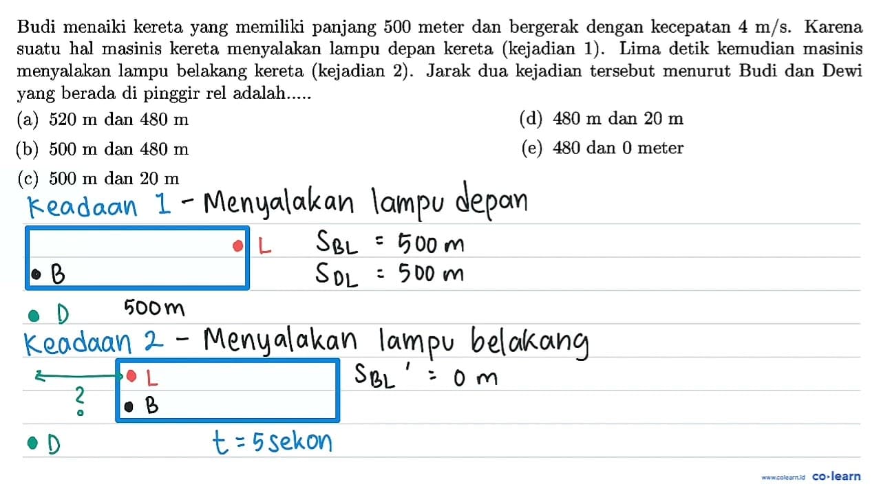 Budi menaiki kereta yang memiliki panjang 500 meter dan