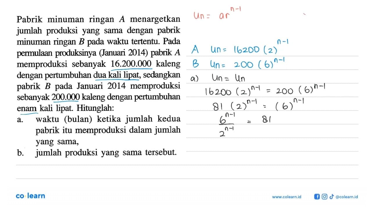 Pabrik minuman ringan A menargetkan jumlah produksi yang