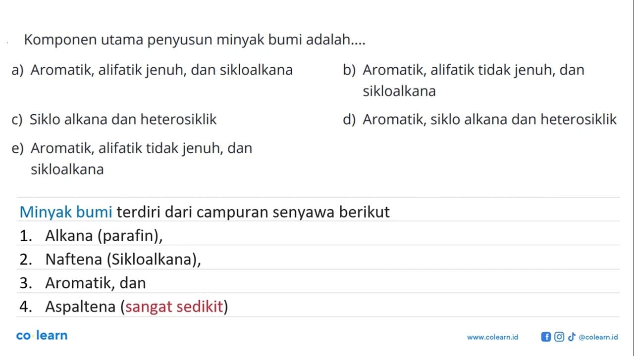 Komponen utama penyusun minyak bumi adalah....