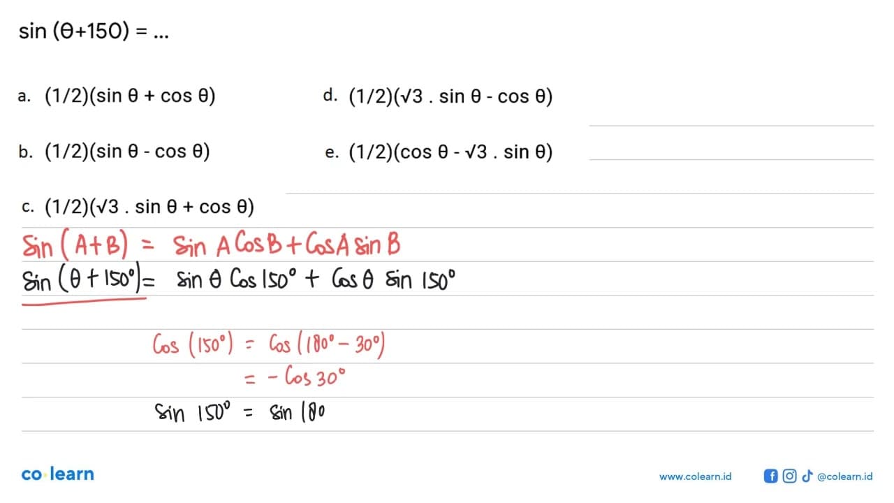 sin(theta+150)=...