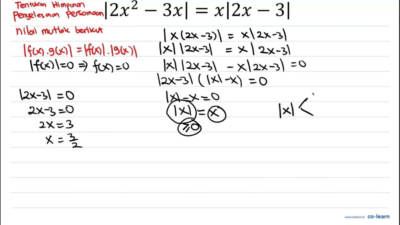 |2 x^(2)-3 x|=x|2 x-3|