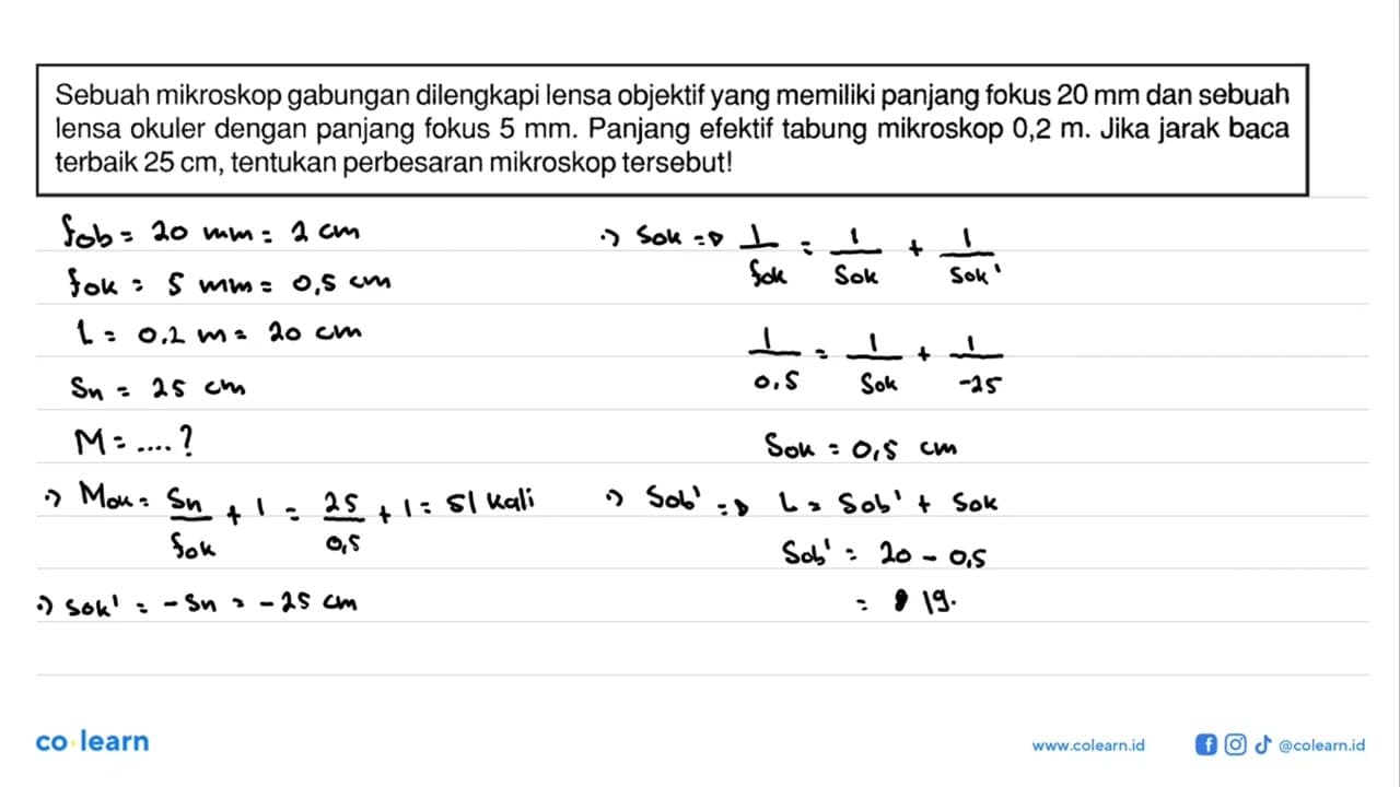 Sebuah mikroskop gabungan dilengkapi lensa objektif yang