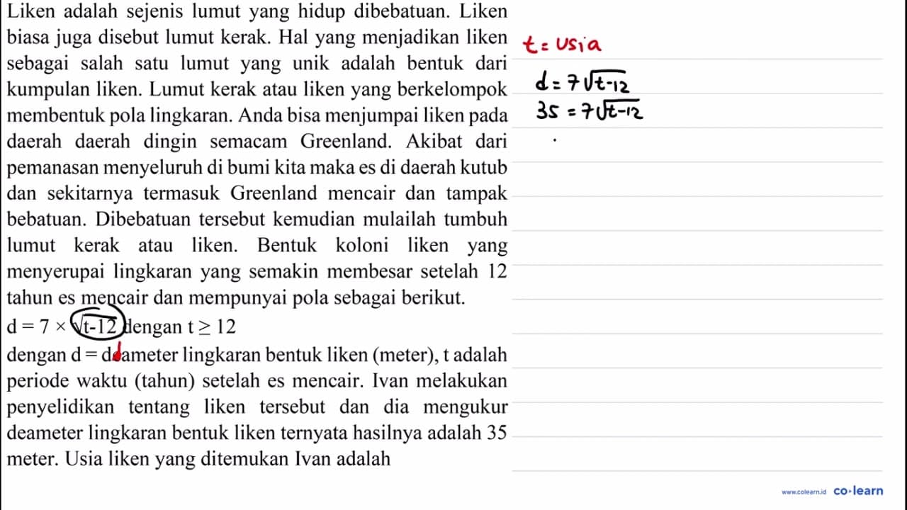 Liken adalah sejenis lumut yang hidup dibebatuan. Liken