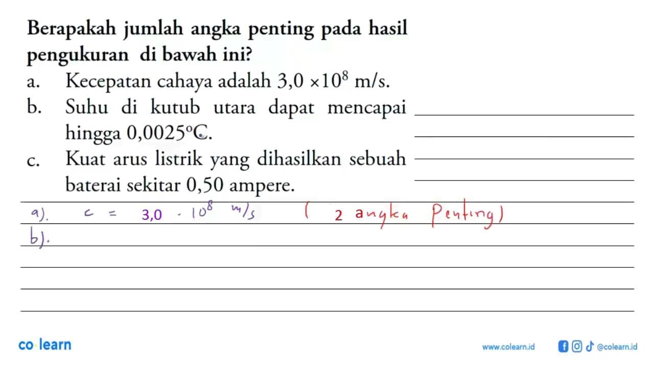 Berapakah jumlah angka penting pada hasil pengukuran di