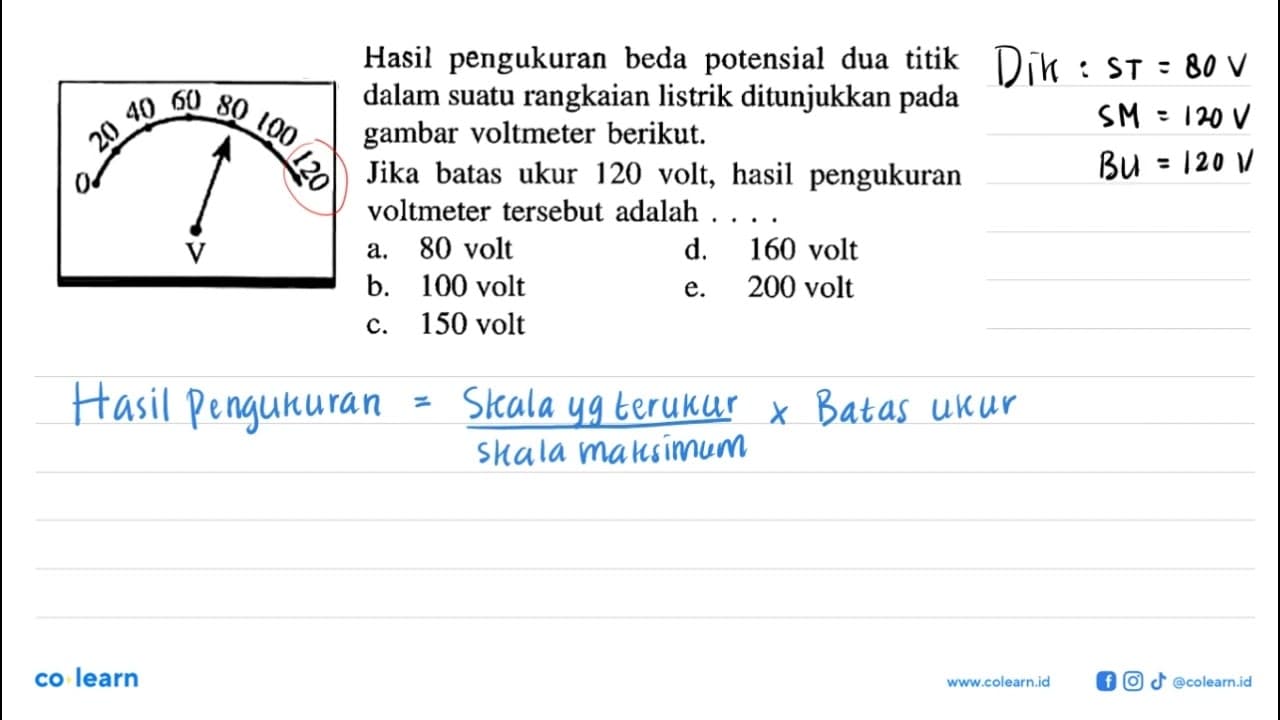 0 20 40 60 80 100 120 V Hasil pengukuran beda potensial dua