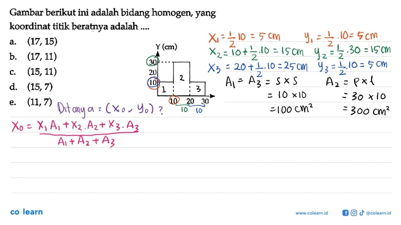 Gambar berikut ini adalah bidang homogen, yang koordinat