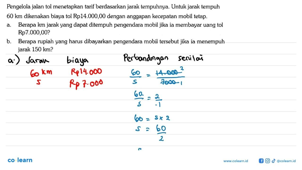 Pengelola jalan tol menetapkan tarif berdasarkan jarak