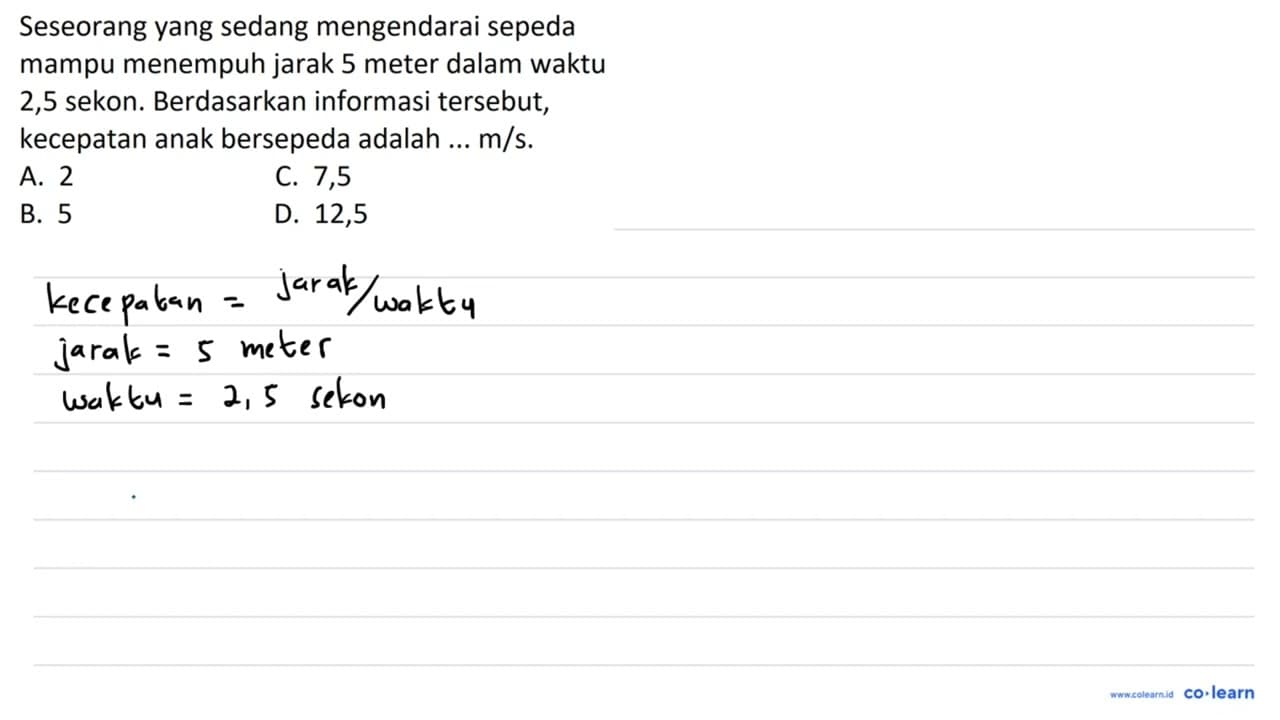 Seseorang yang sedang mengendarai sepeda mampu menempuh
