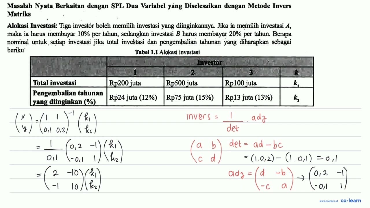 Masalah Nyata Berkaitan dengan SPL Dua Variabel yang