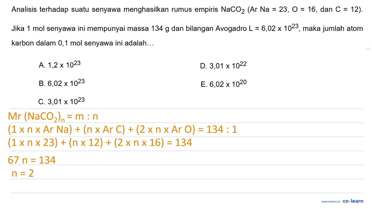 Analisis terhadap suatu senyawa menghasilkan rumus empiris