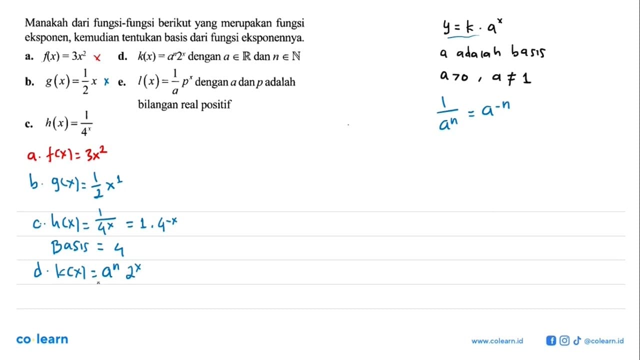 Manakah dari fungsi-fungsi berikut yang merupakan fungsi