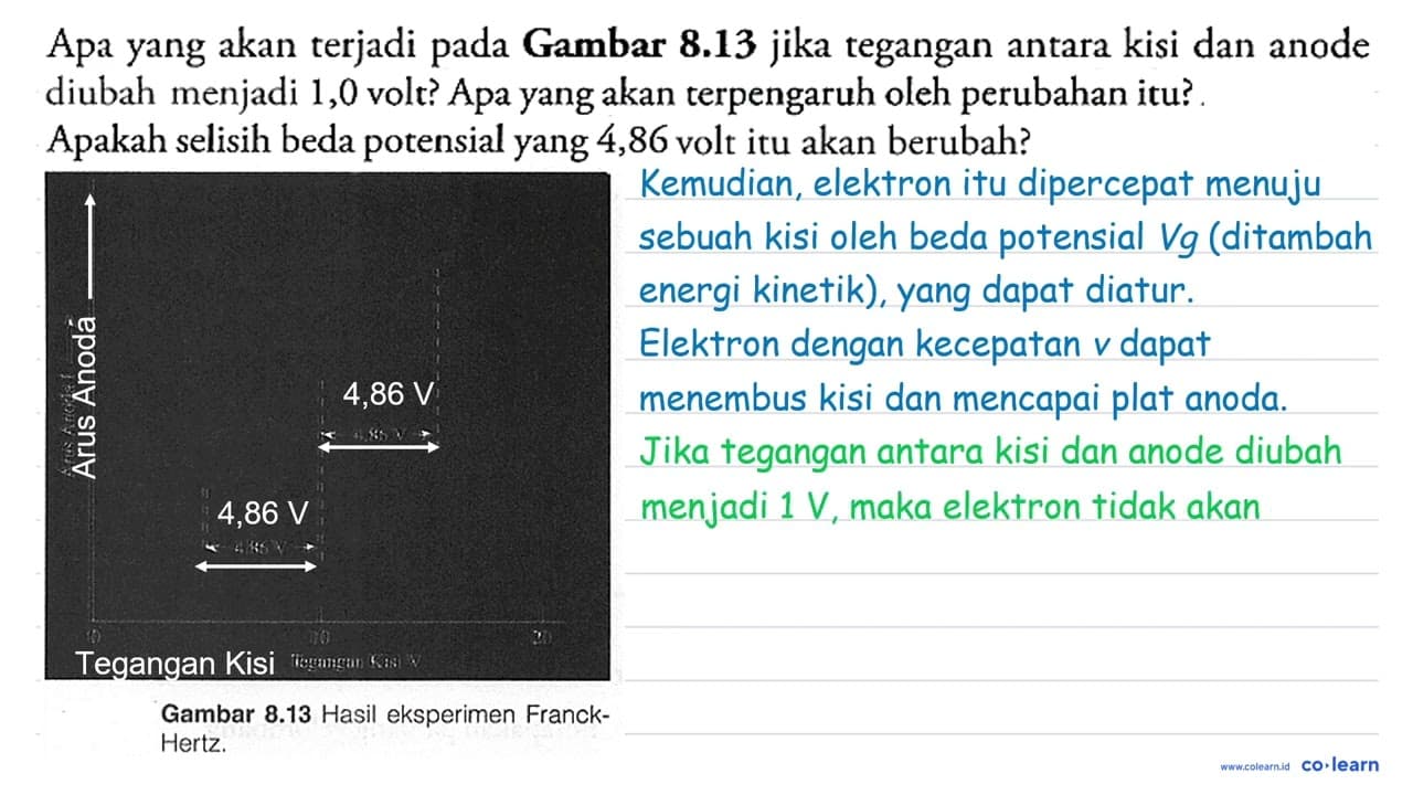 Apa yang akan terjadi pada Gambar 8.13 jika tegangan antara